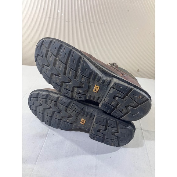 Caterpillar CAT Mens Steel Toe Work Boots Brown Leather Lace Up Size 12 M - Picture 9 of 12